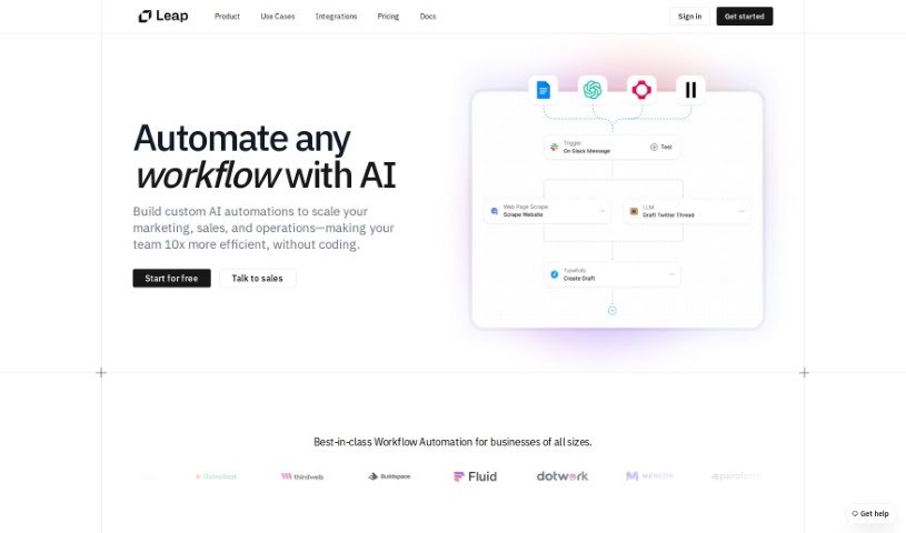 Screenshot of Leap ML
