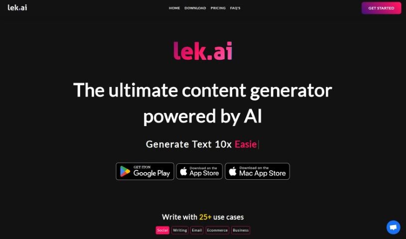 Screenshot of Lek.ai