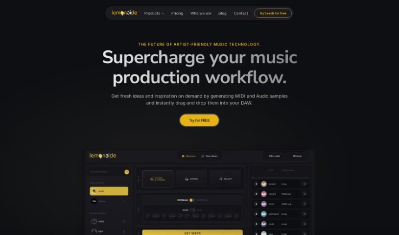 Screenshot of Lemonaide AI