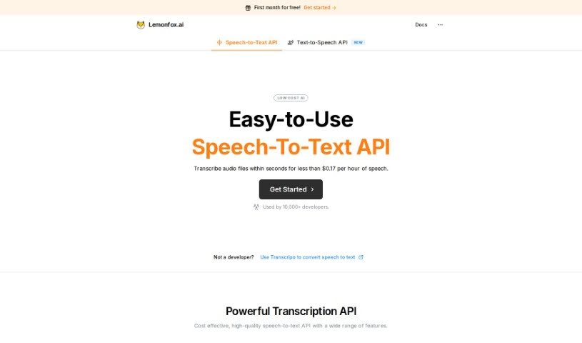 Screenshot of Lemonfox