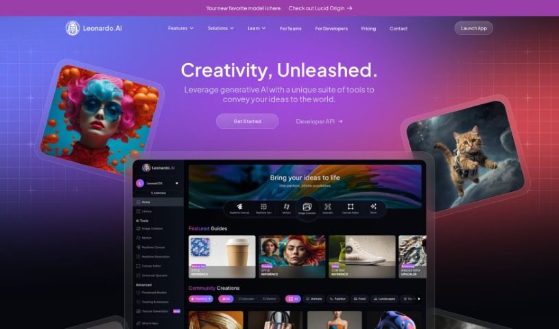 Screenshot of Leonardo AI