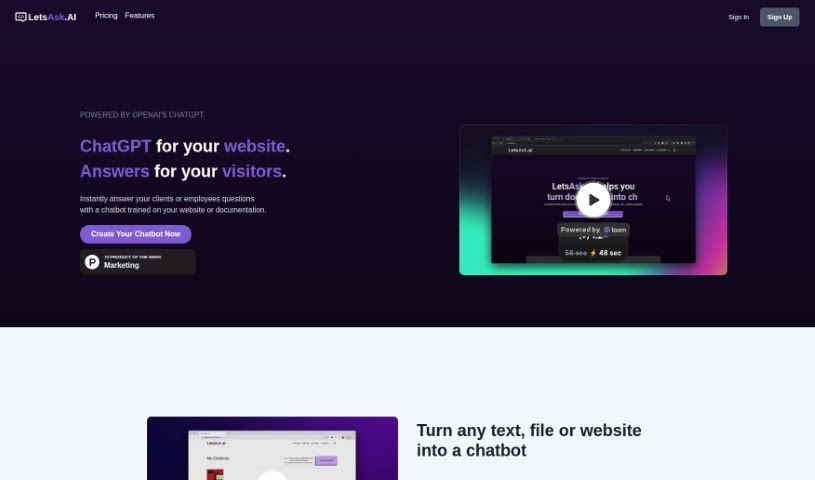 Screenshot of Letsask.ai
