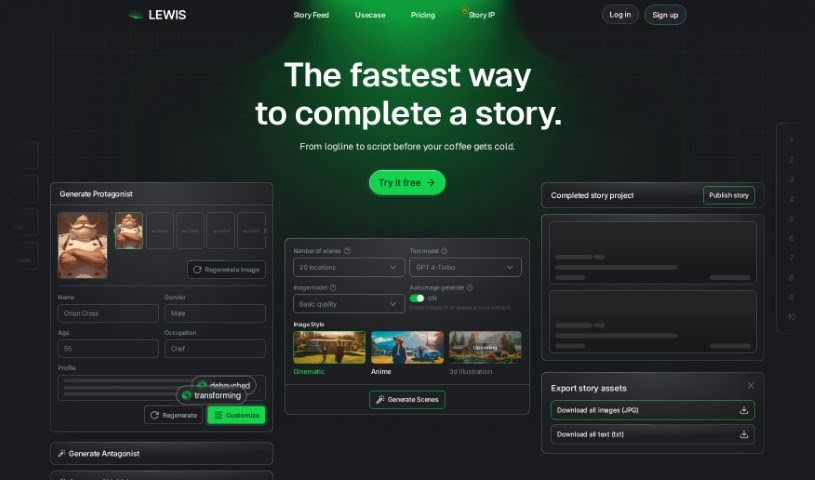 Screenshot of Lewis AI