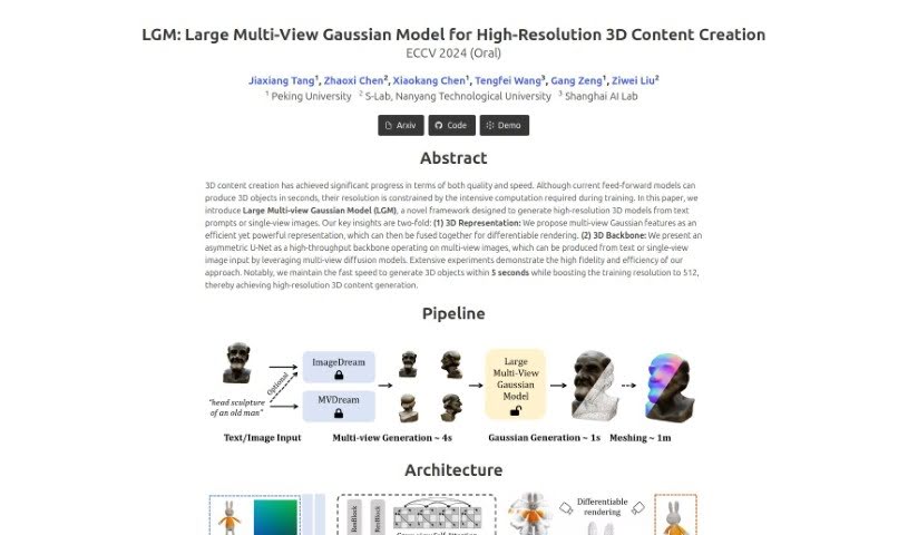 Screenshot of LGM 3D