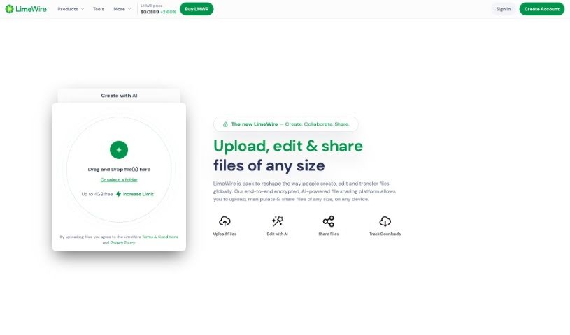 Screenshot of LimeWire