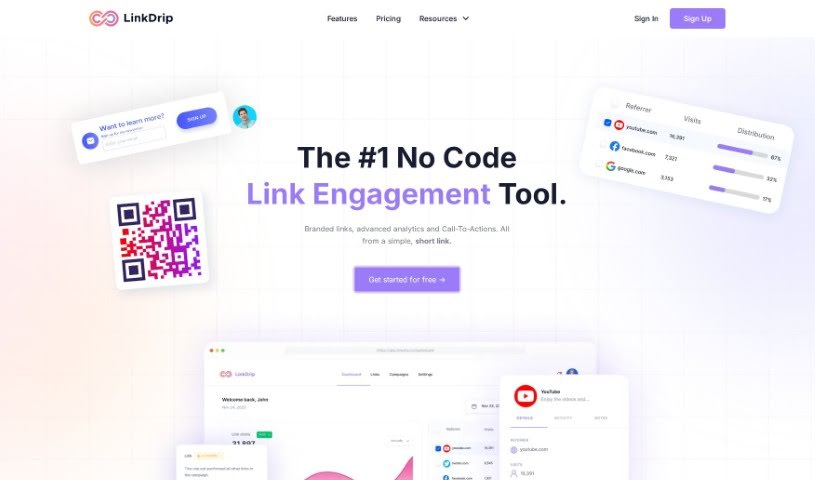 Screenshot of LinkDrip