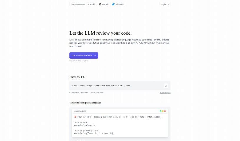 Screenshot of Lintrule