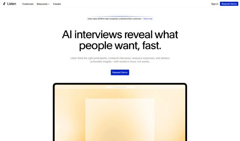 Screenshot of Listen Labs AI