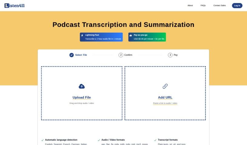 Screenshot of Listen411