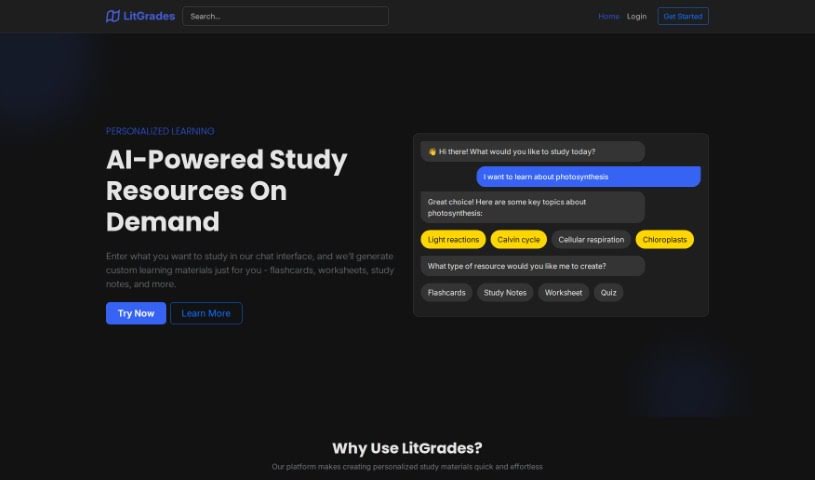 Screenshot of LitGrades