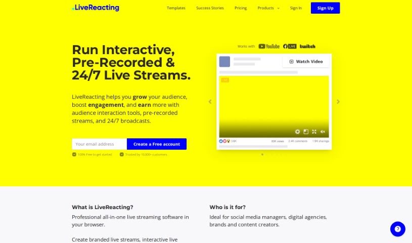 Screenshot of LiveReacting