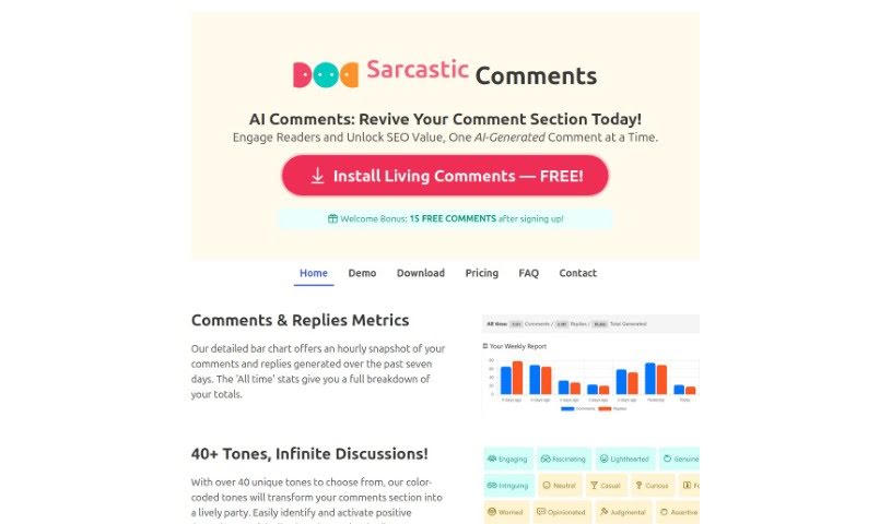 Screenshot of Living Comments