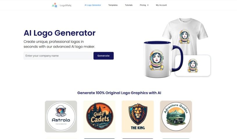 Screenshot of LogoMakr AI Logo Maker