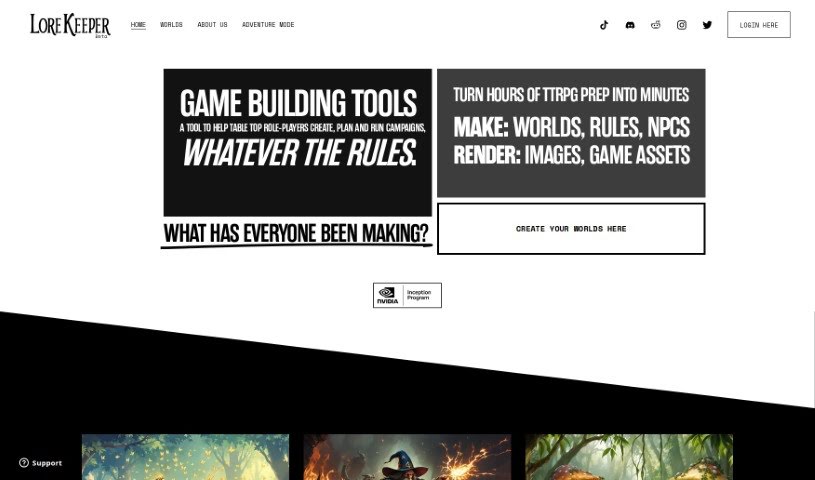 Screenshot of Lorekeeper