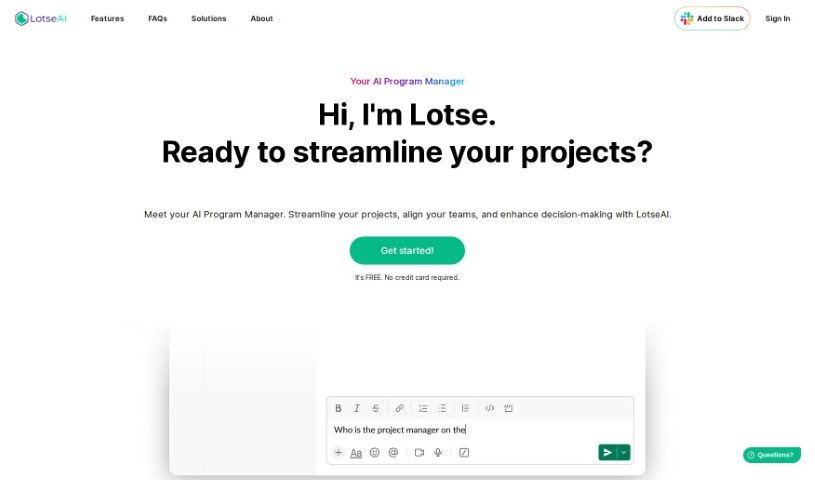 Screenshot of LotseAI