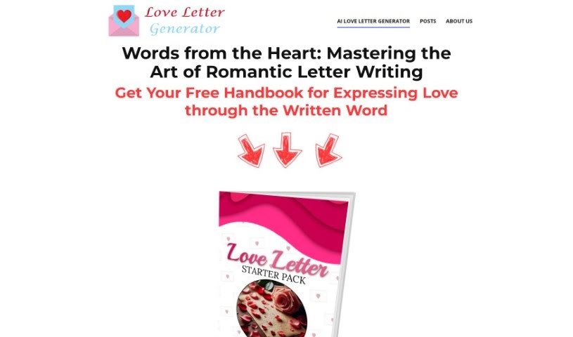 Screenshot of Love Letter Generator