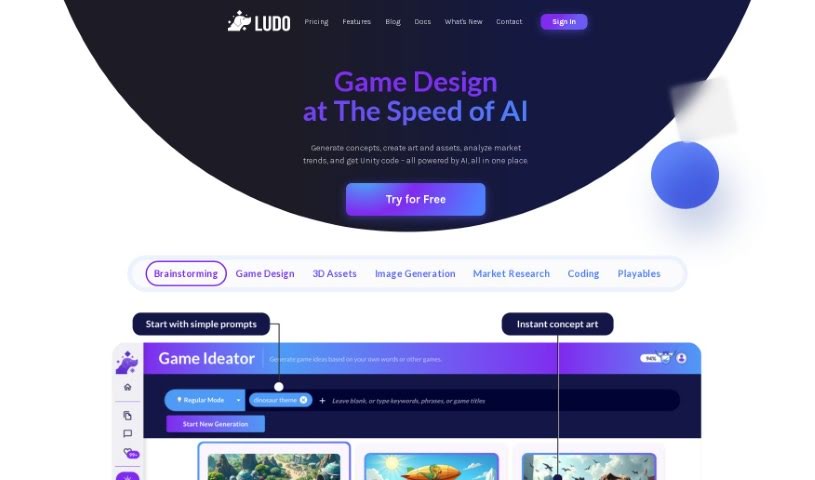 Screenshot of Ludo.ai