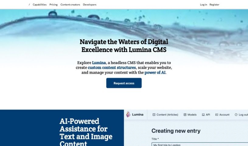 Screenshot of Lumina CMS