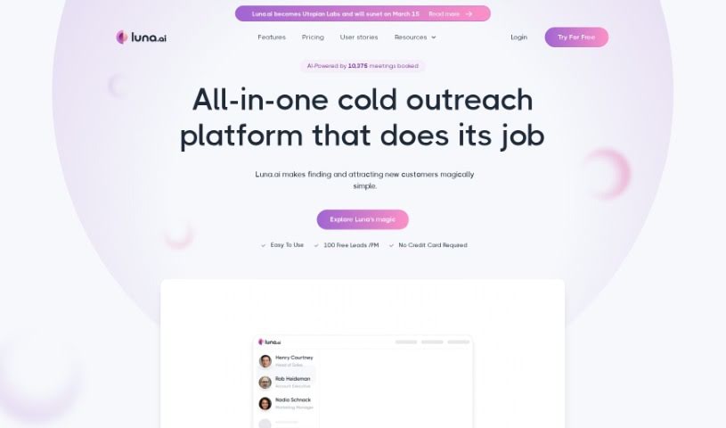 Screenshot of Luna Ai