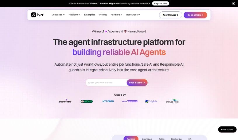Screenshot of Lyzr AI