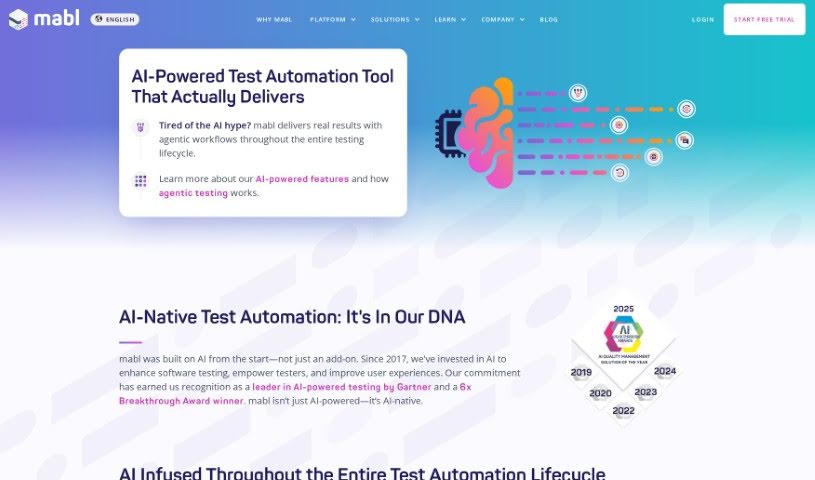 Screenshot of Mabl AI Test Automation