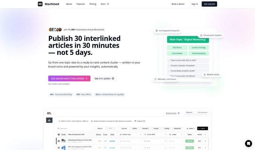 Screenshot of Machined.ai
