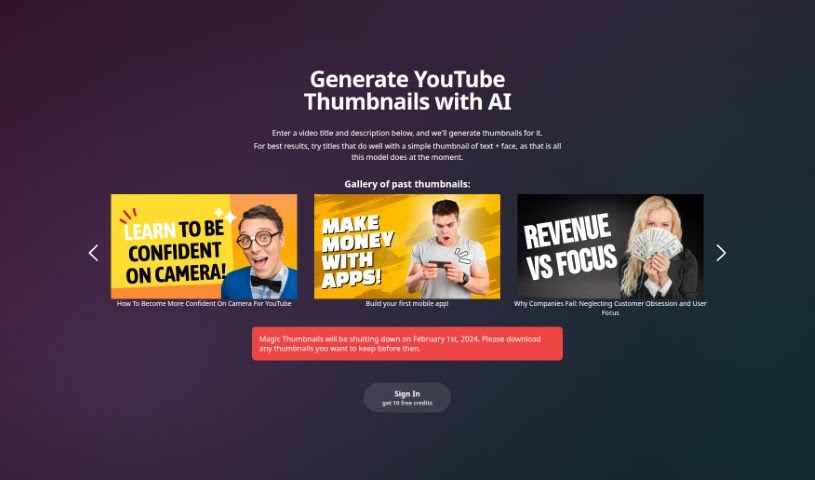 Screenshot of Magic Thumbnails