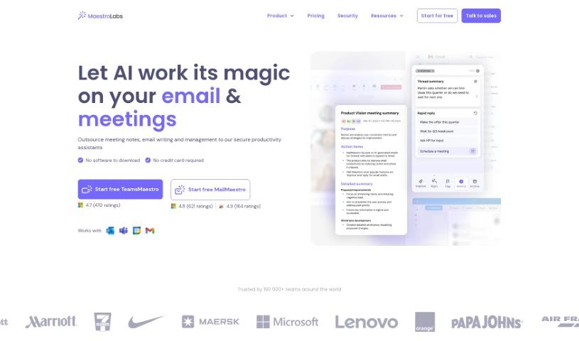 Screenshot of MailMaestro