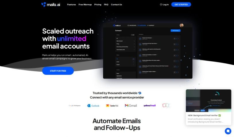 Screenshot of Mails.ai