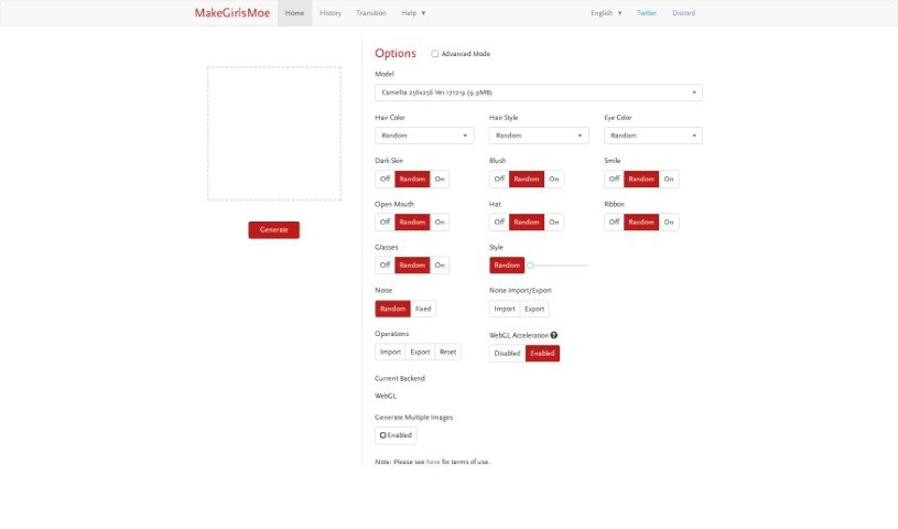 Screenshot of Make Girls Moe