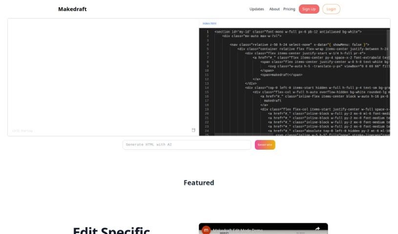 Screenshot of Makedraft