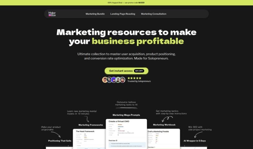 Screenshot of MakerBox.club