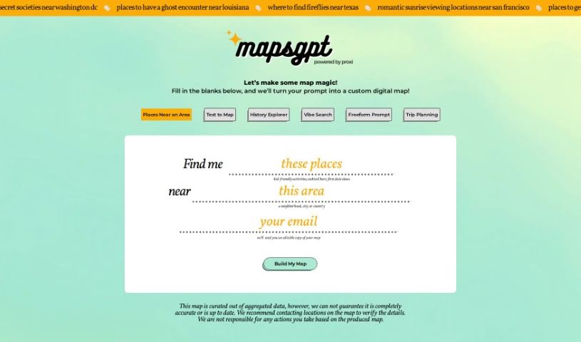 Screenshot of MapsGPT