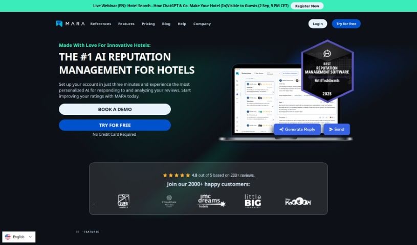 Screenshot of MARA AI