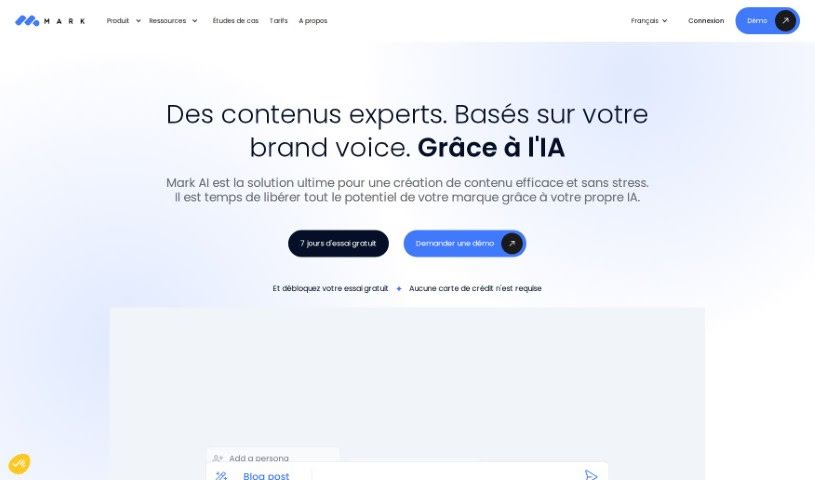 Screenshot of Mark Copy AI