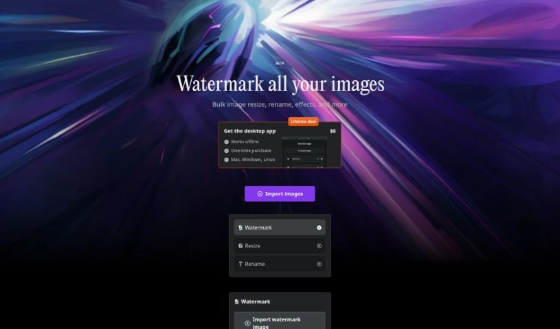 Screenshot of Mark My Images