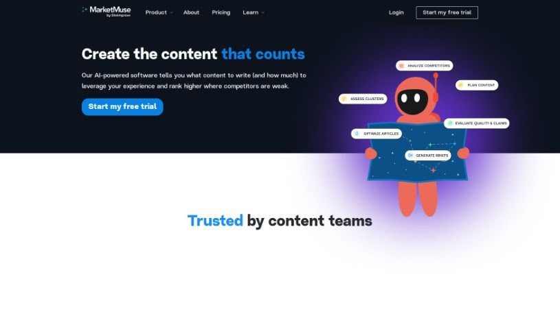 Screenshot of MarketMuse