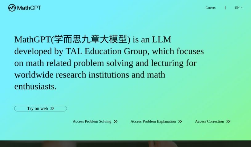 Screenshot of Mathgpt