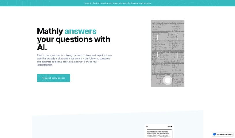 Screenshot of Mathly AI