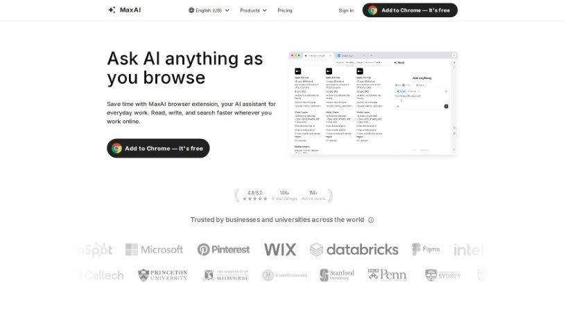 Screenshot of MaxAI.me