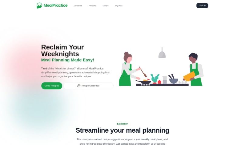 Screenshot of MealPractice
