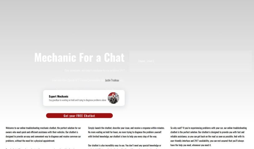 Screenshot of Mechanic For A Chat