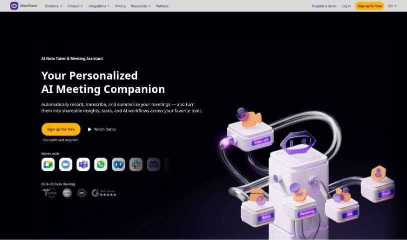 Screenshot of MeetGeek