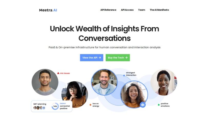 Screenshot of Meetra AI