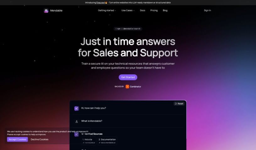 Screenshot of Mendable