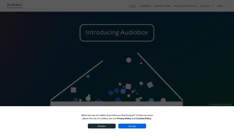Screenshot of Meta Audiobox