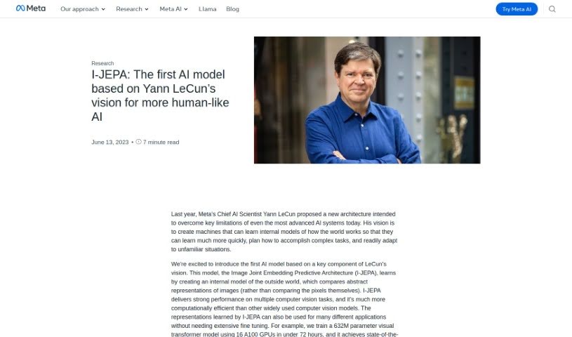 Screenshot of Meta I-JEPA