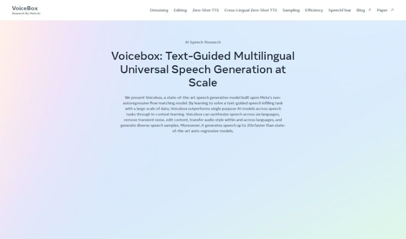 Screenshot of Meta Voicebox