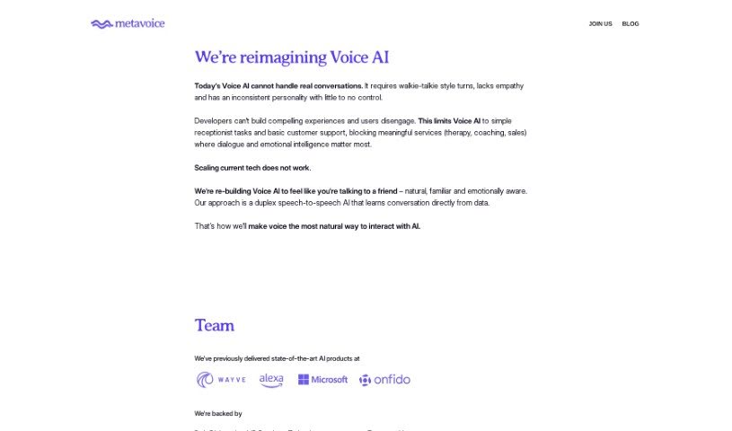 Screenshot of MetaVoice Studio