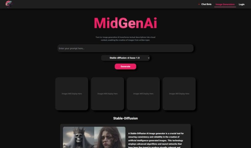 Screenshot of MidGenAi